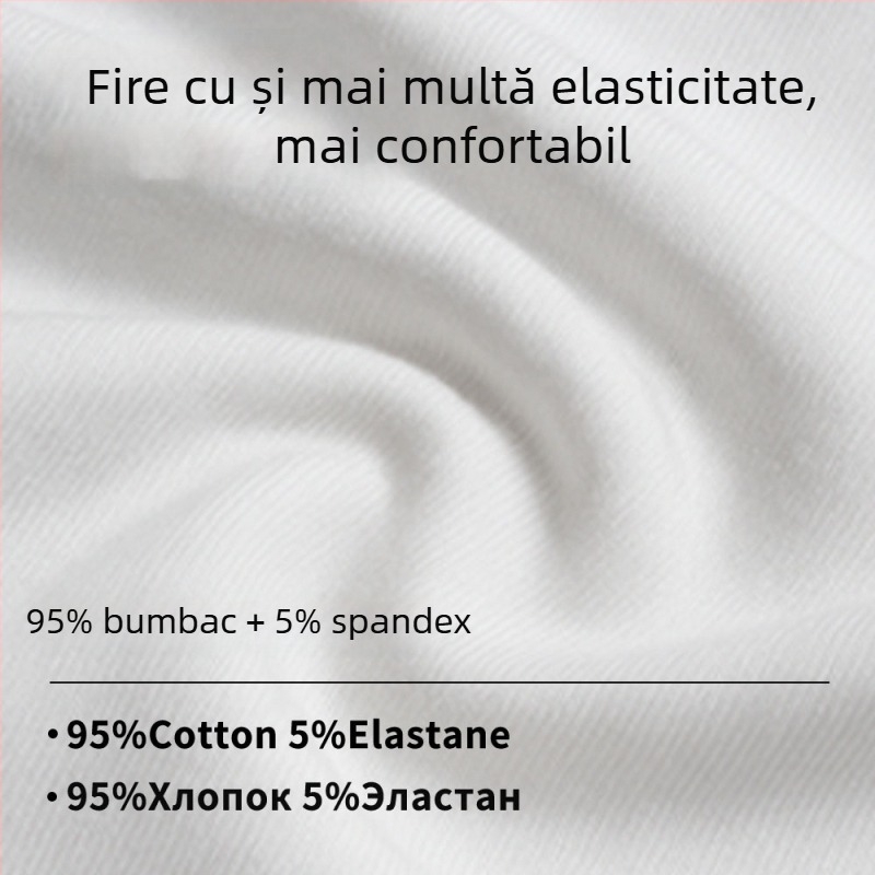 ESSENZIALE MILANO tricou cu decolteu în formă de U și mâneci scurte, amestec din bumbac și elastan, croială 3D, logo tipărit