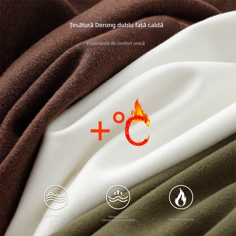 Tricou cu mâneci lungi din catifea dublu-față, guler rotund; material: catifea dublu-față; componență principală: spandex; model: uni.