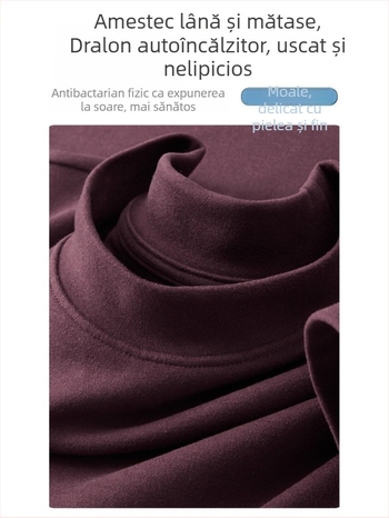 Paisenlong tricou de bază pentru bărbați, toamnă–iarna, 280 g, Derong Velvet, guler semiînalt, cald, croială Slim