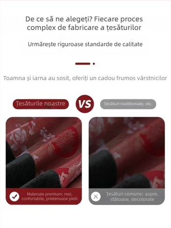 Palton de iarnă din bumbac pentru femei în vârstă - căptușeală groasă, umplutură din bumbac-sintetic mătase, poliester 95%+, croială lejeră, guler rotund (Iarna 2024)