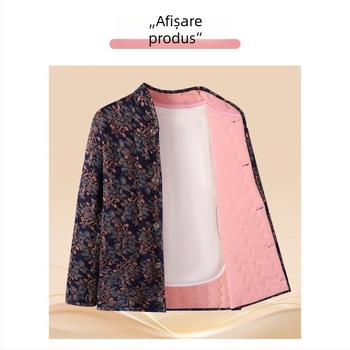 Palton de damă cu stofă Tencel și umplutură imitation silk cotton, lungime medie, mâneci lungi, izolație groasă.