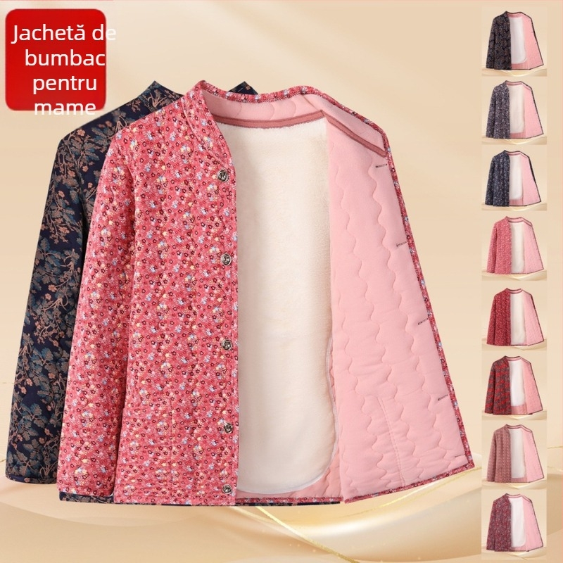 Palton de damă cu stofă Tencel și umplutură imitation silk cotton, lungime medie, mâneci lungi, izolație groasă.