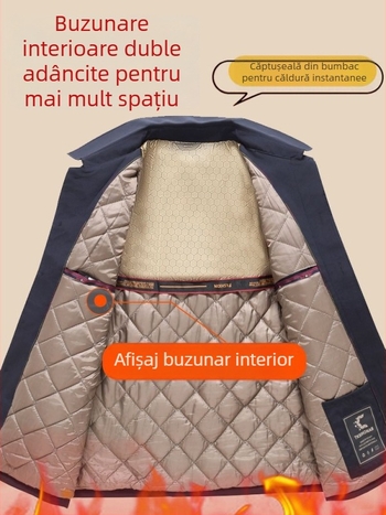 Palton călduros din bumbac pentru bărbați în vârstă, pentru iarnă