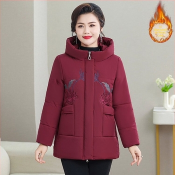 Geacă din bumbac pentru femei cu căptușeală, iarnă 2024: umplutură din fibre asemănătoare mătăsii, țesătură Chenille, material principal: Spandex, lungime foarte scurtă (≤40 cm), guler polo