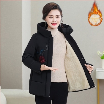 Geacă din bumbac pentru femei cu căptușeală, iarnă 2024: umplutură din fibre asemănătoare mătăsii, țesătură Chenille, material principal: Spandex, lungime foarte scurtă (≤40 cm), guler polo