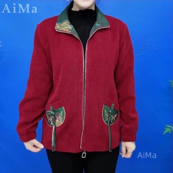 Palton în stil occidental, guler tip sacou, închidere cu fermoar, croială normală, mâneci lungi