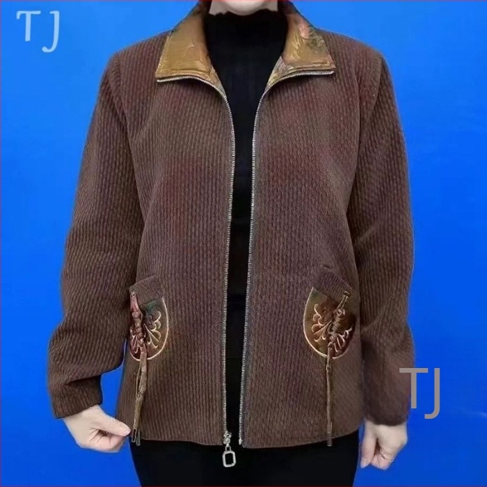 Palton în stil occidental, guler tip sacou, închidere cu fermoar, croială normală, mâneci lungi