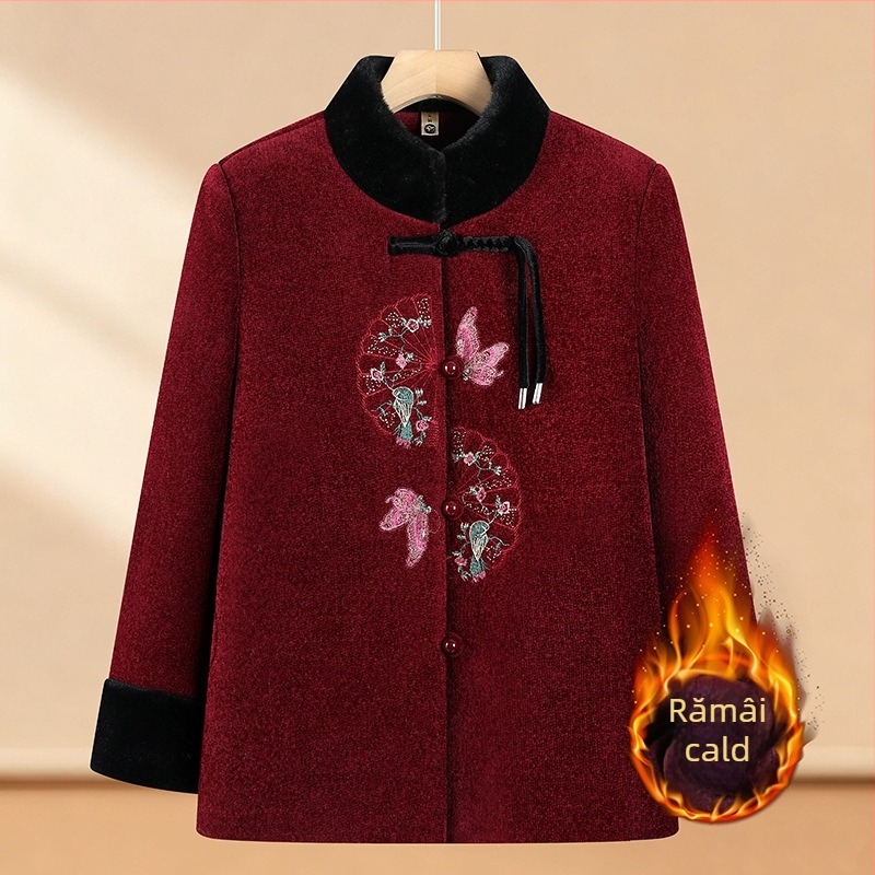 Palton de damă din poliester, guler înalt, mâneci lungi, grosime medie, 80-90% poliester