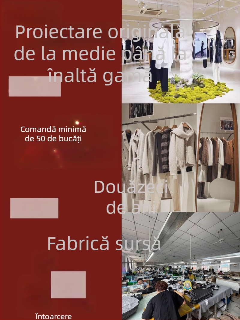 Palton din lână de oaie cu guler înalt, amestec lână de oaie-Lyocell, lungime medie, croială lejeră, mâneci lungi, deschidere în față cu șnur