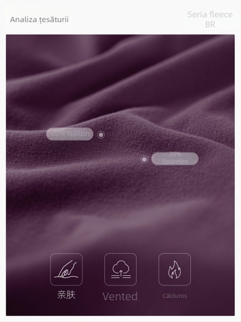 Jachetă de yoga căptușită cu fleece pentru femei, mâneci lungi, lungime pe șolduri, păstrează cald, 75% nailon 25% spandex