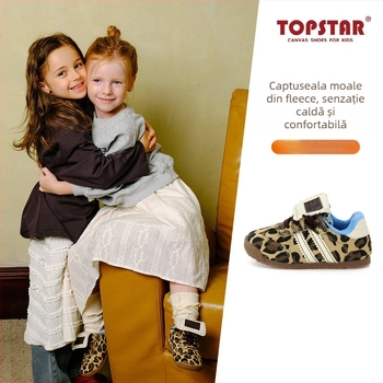 Pantofi de iarnă pentru copii, din canvas, închidere Velcro, talpă TPR, unisex, înălțime joasă
