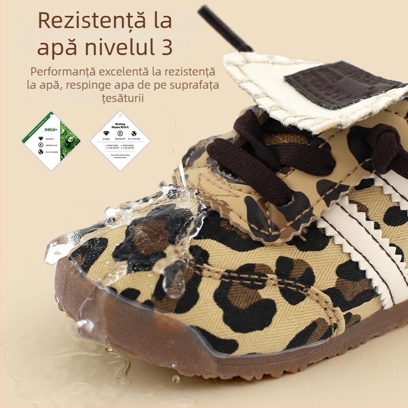 Pantofi de iarnă pentru copii, din canvas, închidere Velcro, talpă TPR, unisex, înălțime joasă