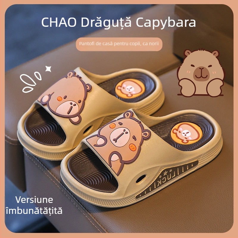 Papuci de copii cu capybara – vară 2025, papuci de interior antiderapanti pentru băieți