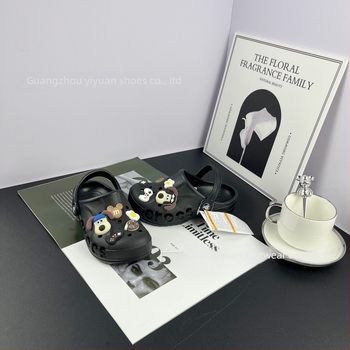 Pantofi de plajă pentru copii din EVA, unisex, fără căptușeală, stil Cartoon Paradise, talpă antiderapantă, 4–16 ani