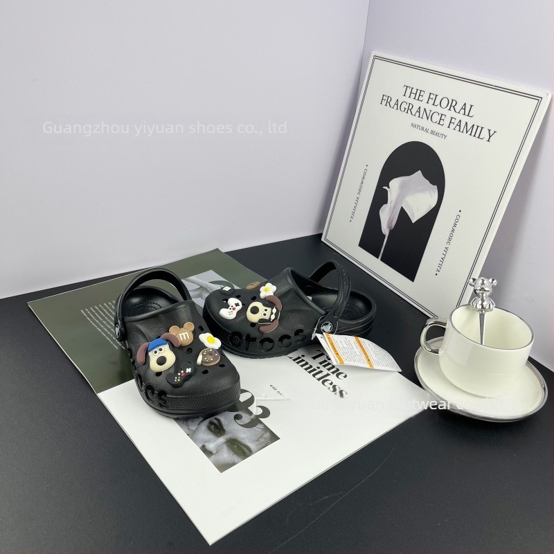 Pantofi de plajă pentru copii din EVA, unisex, fără căptușeală, stil Cartoon Paradise, talpă antiderapantă, 4–16 ani