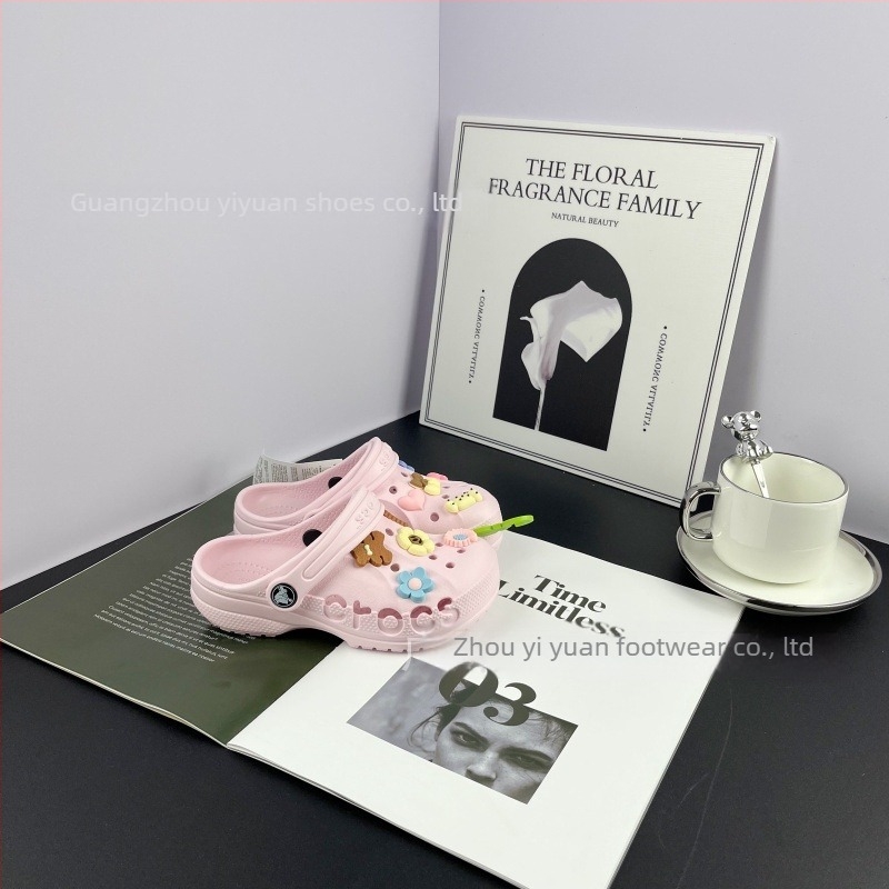 Pantofi de plajă pentru copii din EVA, unisex, fără căptușeală, stil Cartoon Paradise, talpă antiderapantă, 4–16 ani