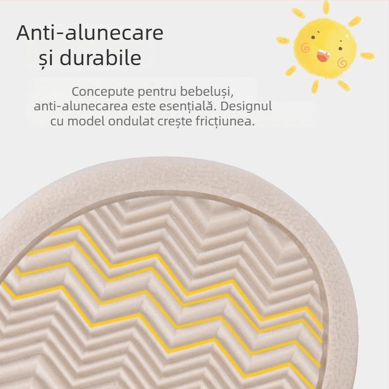 Papuci de copii din bumbac pluș, pentru interior, toamnă și iarnă, talpă moale antiderapant, unisex