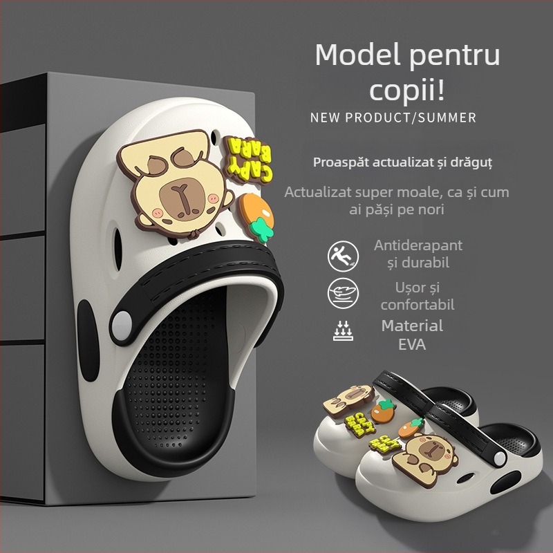 Sandale pentru copii din EVA perforate — slip-on, unisex, fără căptușeală, antiderapante interne