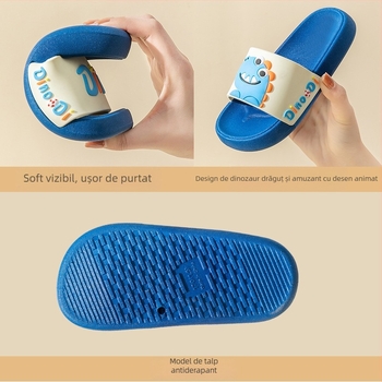 Papuci de copii - Model desen animat, partea superioară PVC și talpă PVC, antiderapant, vară