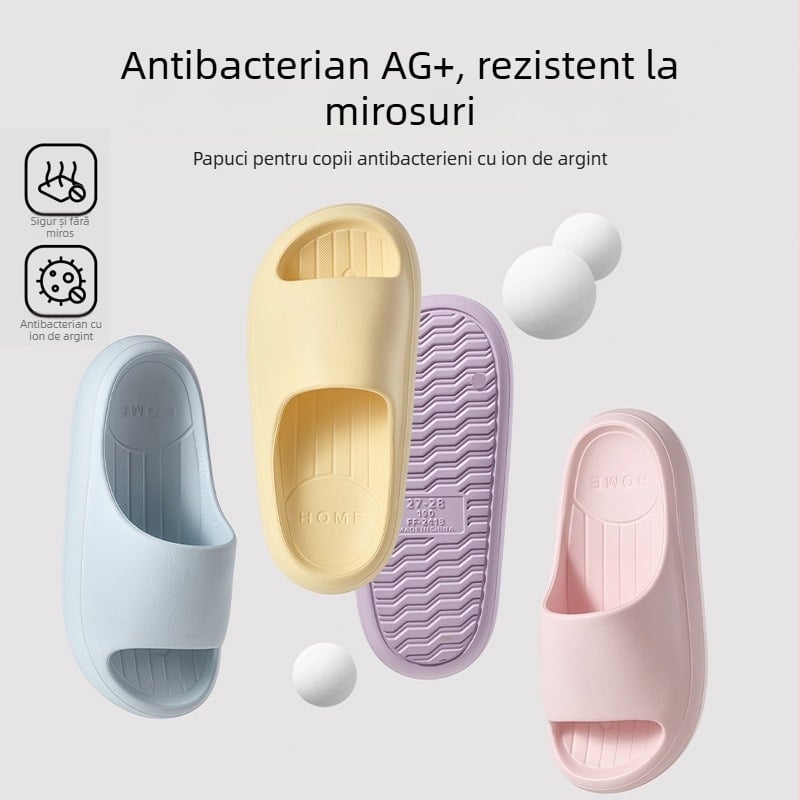 Jishijia Sandale EVA pentru copii, unisex, pentru uz casnic — anti-derapare, minimalist, vară 2025, pentru copii 7–16 ani