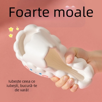 Papuci EVA de vară pentru fete, model nor, antiderapant, cu partea superioară EVA și talpa EVA, pentru copii între 4 și 12 ani