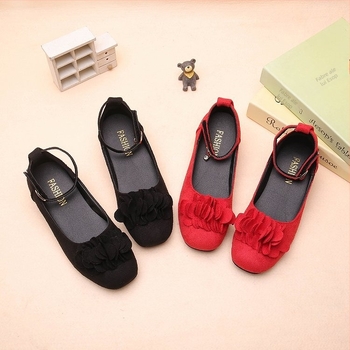 Pantofi pentru copii din PU, stil prințesă, cu Velcro, lucrate manual, primăvara 2024, respiranti și anti-derapare