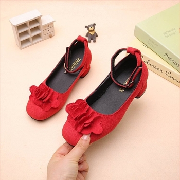 Pantofi pentru copii din PU, stil prințesă, cu Velcro, lucrate manual, primăvara 2024, respiranti și anti-derapare