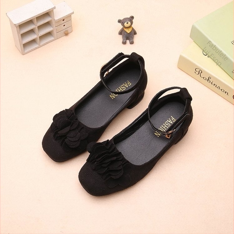 Pantofi pentru copii din PU, stil prințesă, cu Velcro, lucrate manual, primăvara 2024, respiranti și anti-derapare