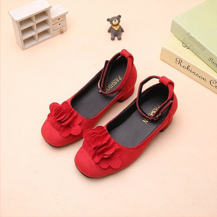 Pantofi pentru copii din PU, stil prințesă, cu Velcro, lucrate manual, primăvara 2024, respiranti și anti-derapare