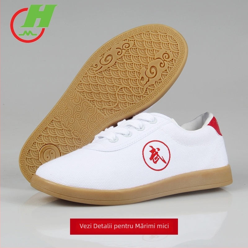 Pantofi Tai Chi din pânză unisex – talpă anti-alunecare, talpă din tendon de vită, suprafață din pânză, profil redus