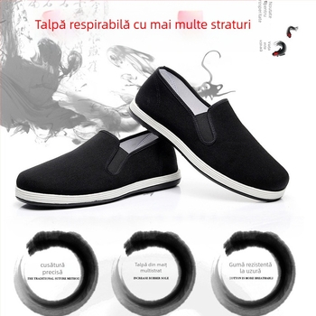 Pantofi tradiționali de dans etnic pentru copii, unisex, 7–12 ani, partea superioară din material textil, talpă din cauciuc
