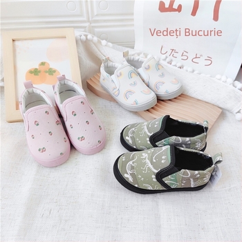 Pantofi slip-on pentru copii din pânză, stil japonez, cu partea superioară joasă, bandă elastică, căptușeală din bumbac, unisex