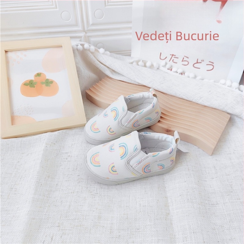 Pantofi slip-on pentru copii din pânză, stil japonez, cu partea superioară joasă, bandă elastică, căptușeală din bumbac, unisex