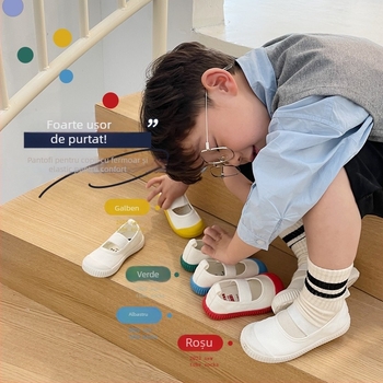 Pantofi de copii din canvas cu Velcro, partea superioară din canvas, 1–3 ani, unisex, versiune coreeană