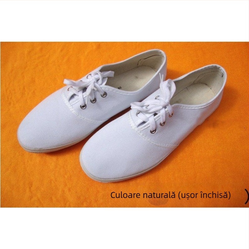 Pantofi Tai Chi din canvas pentru antrenament în interior, respirabili, închidere cu bandă elastică, înălțime medie a zonei superioare, toc 3-5 cm