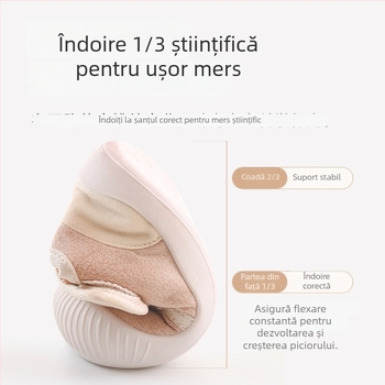 Pantofi pentru copii mici, partea superioară din nailon, talpă antiderapantă moale, căptușeală groasă caldă, închidere Velcro