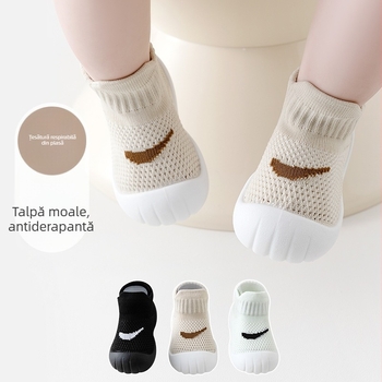 Ghete-sosete pentru copii 12–48 luni - respirante, anti-derapare, rezistente la uzură, impermeabile - partea superioară din bumbac/nylon, talpă TPR