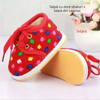 Pantofi de iarnă pentru copii, din bumbac, pentru 12–36 luni, respirabili, talpă antiderapantă, păstrează căldura