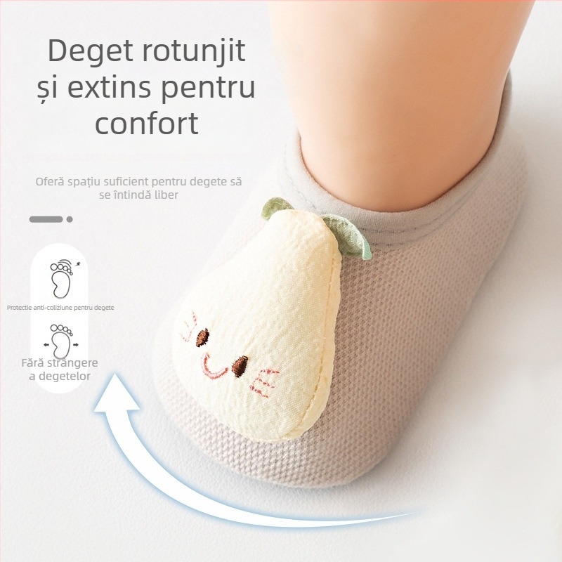 Pantofi bebeluși pentru învățarea mersului, partea superioară din PVC, respirabili, model desen animat, pentru 12–36 luni
