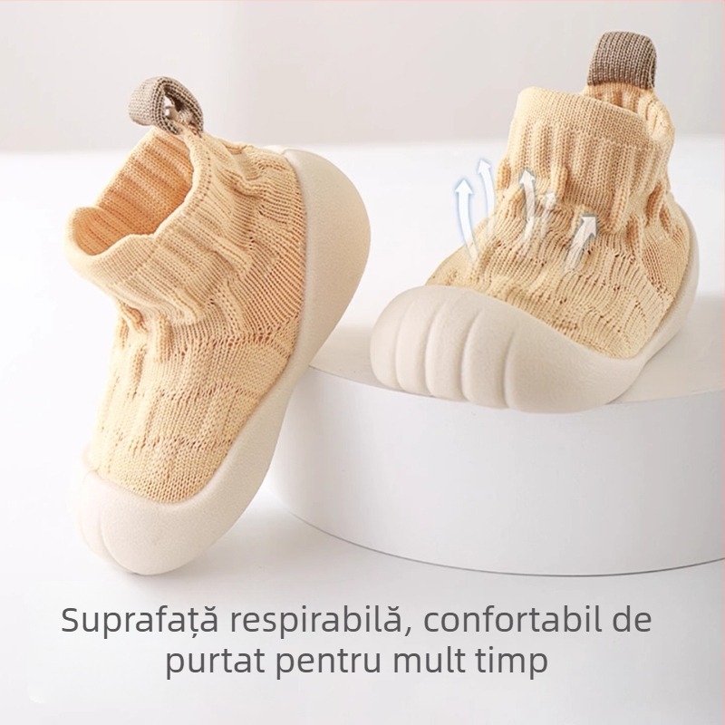 Pantofi pentru copii mici unisex, talpă antiderapantă, partea superioară din poliester, 12–36 luni