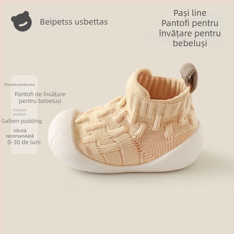 Pantofi pentru copii mici unisex, talpă antiderapantă, partea superioară din poliester, 12–36 luni