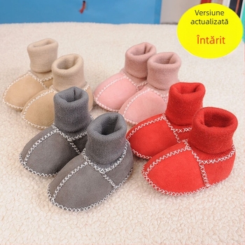 Pantofi pentru copii mici din lână de oaie, partea superioară groasă, iarnă-toamnă, calzi, pentru 12–48 de luni