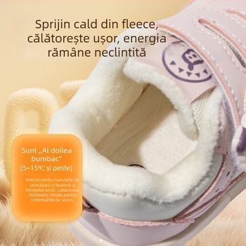 Pantofi pentru copii mici — Peste din piele microfibră, închidere Velcro, talpă antiderapantă, rezistenți la uzură, vârsta 12–36 de luni