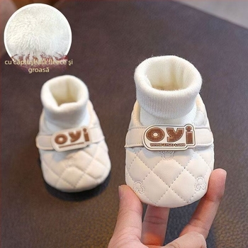Pantofi pentru copii mici, unisex, cu partea superioară din bumbac, înălțime înaltă, iarnă 2025, 12–36 luni