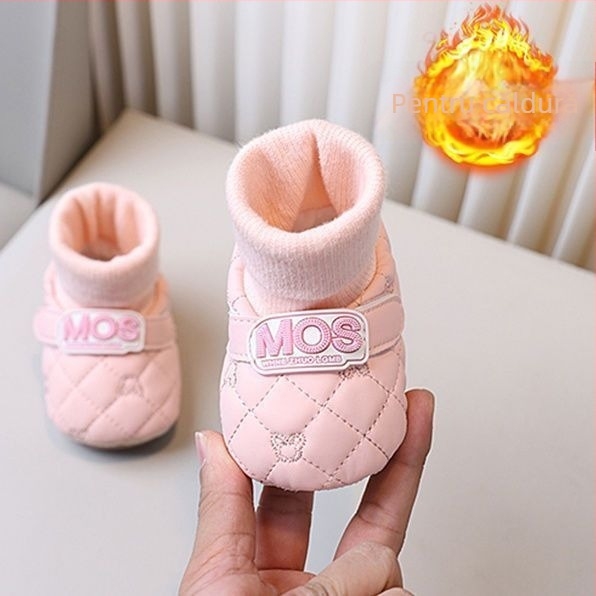 Pantofi pentru copii mici, unisex, cu partea superioară din bumbac, înălțime înaltă, iarnă 2025, 12–36 luni