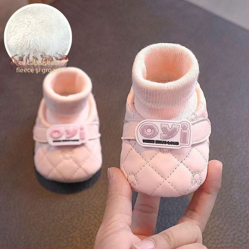 Pantofi pentru copii mici, unisex, cu partea superioară din bumbac, înălțime înaltă, iarnă 2025, 12–36 luni