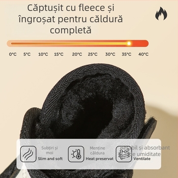 Ghete de zăpadă pentru copii mici: partea superioară din piele microfibră, închidere Velcro, pentru iarnă, 12–36 de luni