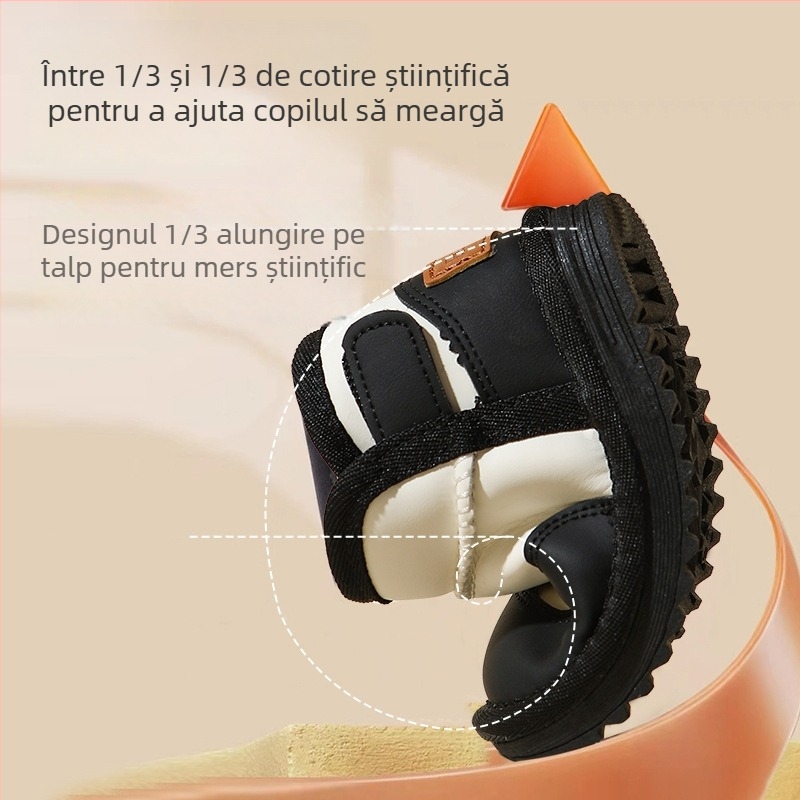 Ghete de zăpadă pentru copii mici: partea superioară din piele microfibră, închidere Velcro, pentru iarnă, 12–36 de luni
