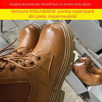 Ghete Martin pentru copii – exterior din piele de vită; fermoar lateral; talpă din cauciuc; branț EVA; gleznă joasă