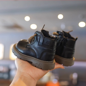 Cizme Martin pentru copii mici de 1-3 ani, cu căptușeală din fleece, fermoar lateral și talpă PVC